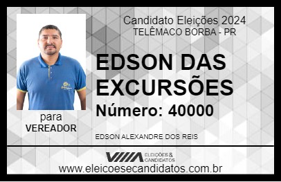 Candidato EDSON DAS EXCURSÕES 2024 - TELÊMACO BORBA - Eleições