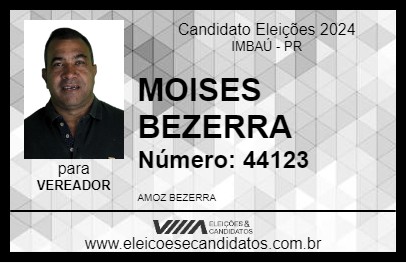 Candidato MOISES BEZERRA 2024 - IMBAÚ - Eleições