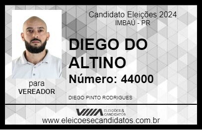 Candidato DIEGO DO ALTINO 2024 - IMBAÚ - Eleições