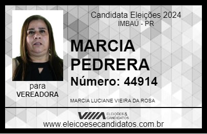 Candidato MARCIA PEDRERA 2024 - IMBAÚ - Eleições