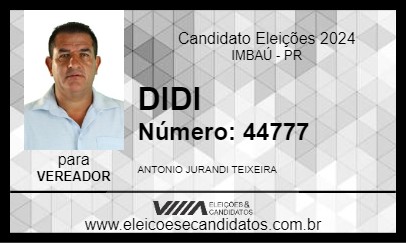 Candidato DIDI 2024 - IMBAÚ - Eleições