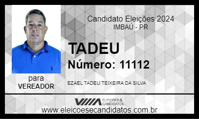 Candidato TADEU 2024 - IMBAÚ - Eleições