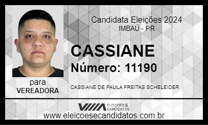 Candidato CASSIANE 2024 - IMBAÚ - Eleições