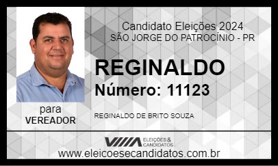 Candidato REGINALDO 2024 - SÃO JORGE DO PATROCÍNIO - Eleições