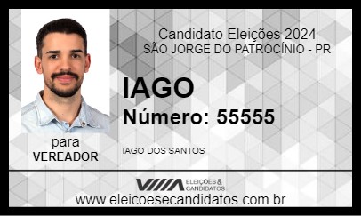 Candidato IAGO 2024 - SÃO JORGE DO PATROCÍNIO - Eleições