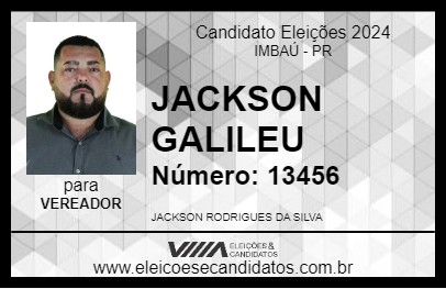 Candidato JACKSON GALILEU 2024 - IMBAÚ - Eleições