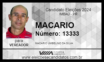 Candidato MACARIO 2024 - IMBAÚ - Eleições