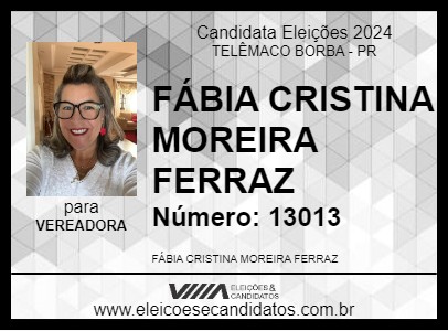 Candidato PROF. FÁBIA 2024 - TELÊMACO BORBA - Eleições