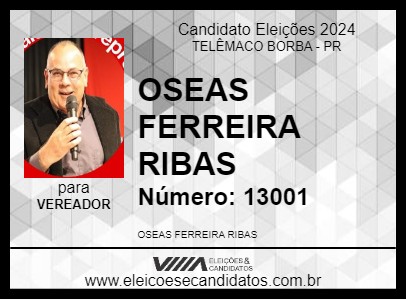 Candidato PASTOR OSÉIAS 2024 - TELÊMACO BORBA - Eleições