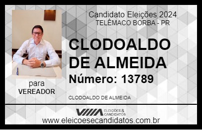 Candidato CLODOALDO SINTRACON 2024 - TELÊMACO BORBA - Eleições