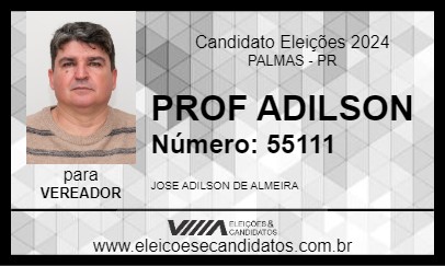 Candidato PROF ADILSON 2024 - PALMAS - Eleições