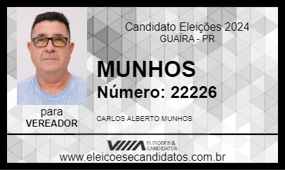 Candidato MUNHOS 2024 - GUAÍRA - Eleições