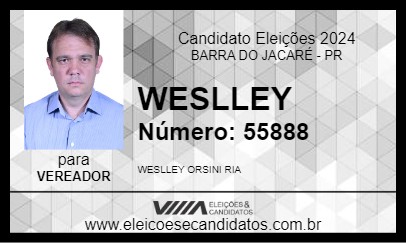 Candidato WESLLEY 2024 - BARRA DO JACARÉ - Eleições