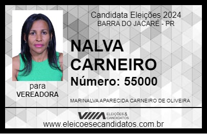 Candidato NALVA CARNEIRO 2024 - BARRA DO JACARÉ - Eleições