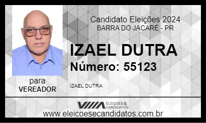 Candidato IZAEL DUTRA 2024 - BARRA DO JACARÉ - Eleições