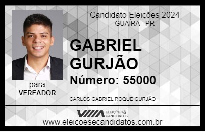 Candidato GABRIEL GURJÃO 2024 - GUAÍRA - Eleições