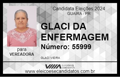 Candidato GLACI DA ENFERMAGEM 2024 - GUAÍRA - Eleições