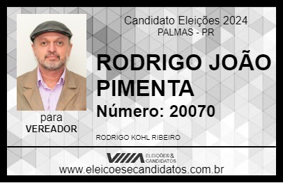 Candidato RODRIGO JOÃO PIMENTA 2024 - PALMAS - Eleições