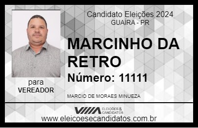 Candidato MARCINHO DA RETRO 2024 - GUAÍRA - Eleições