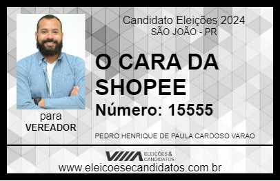 Candidato PEDRO HENRIQUE DAS ENTREGAS 2024 - SÃO JOÃO - Eleições