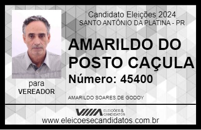 Candidato AMARILDO DO POSTO CAÇULA 2024 - SANTO ANTÔNIO DA PLATINA - Eleições