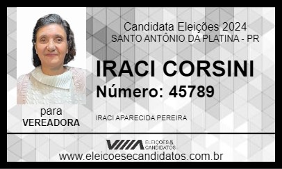 Candidato IRACI CORSINI 2024 - SANTO ANTÔNIO DA PLATINA - Eleições