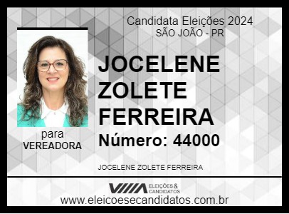 Candidato PROFESSORA JOCELENE 2024 - SÃO JOÃO - Eleições