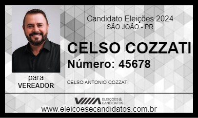 Candidato CELSO COZZATI 2024 - SÃO JOÃO - Eleições