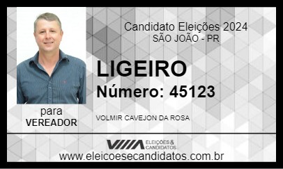 Candidato LIGEIRO 2024 - SÃO JOÃO - Eleições