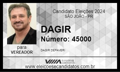 Candidato DAGIR 2024 - SÃO JOÃO - Eleições