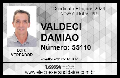 Candidato VALDECI DAMIAO 2024 - NOVA AURORA - Eleições