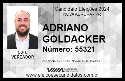 Candidato ADRIANO GOLDACKER 2024 - NOVA AURORA - Eleições