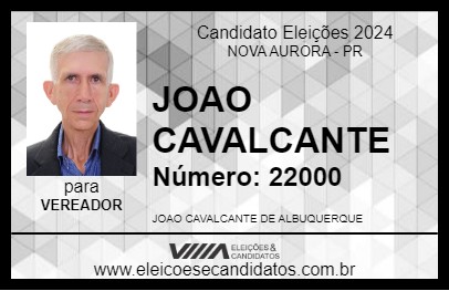 Candidato JOAO CAVALCANTE 2024 - NOVA AURORA - Eleições