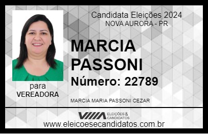 Candidato MARCIA PASSONI 2024 - NOVA AURORA - Eleições