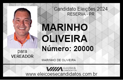 Candidato MARINHO OLIVEIRA 2024 - RESERVA - Eleições