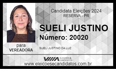 Candidato SUELI JUSTINO 2024 - RESERVA - Eleições