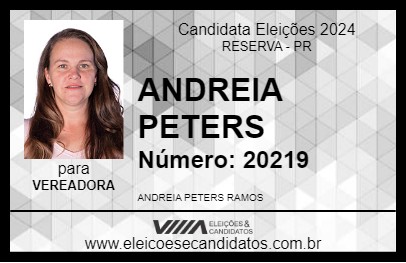 Candidato ANDREIA PETERS 2024 - RESERVA - Eleições