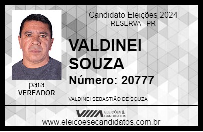 Candidato VALDINEI SOUZA 2024 - RESERVA - Eleições