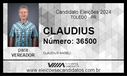 Candidato CLAUDIUS 2024 - TOLEDO - Eleições