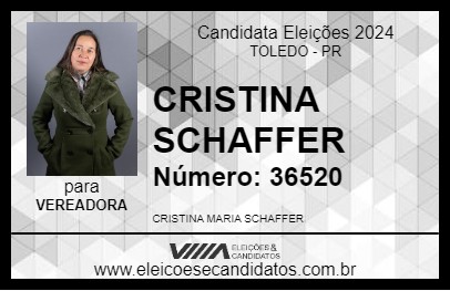 Candidato CRISTINA SCHAFFER 2024 - TOLEDO - Eleições