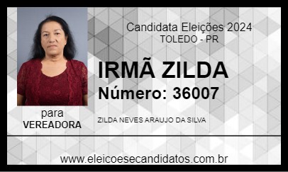 Candidato IRMÃ ZILDA 2024 - TOLEDO - Eleições