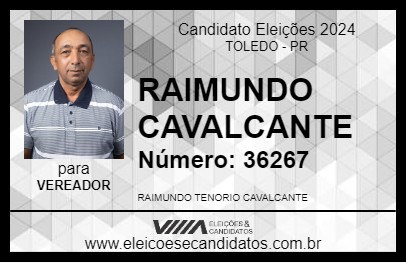 Candidato RAIMUNDO CAVALCANTE 2024 - TOLEDO - Eleições