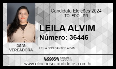 Candidato LEILA ALVIM 2024 - TOLEDO - Eleições