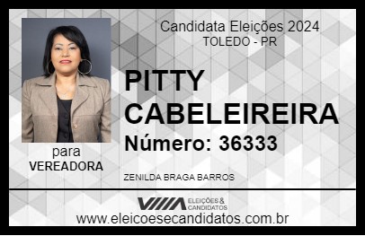 Candidato PITTY CABELEIREIRA 2024 - TOLEDO - Eleições