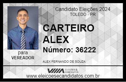 Candidato CARTEIRO ALEX 2024 - TOLEDO - Eleições