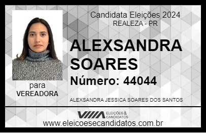 Candidato ALEXSANDRA SOARES 2024 - REALEZA - Eleições