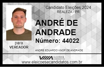 Candidato ANDRÉ DE ANDRADE 2024 - REALEZA - Eleições