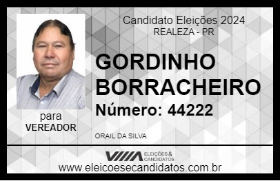 Candidato GORDINHO BORRACHEIRO 2024 - REALEZA - Eleições