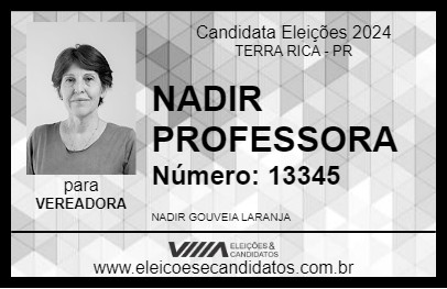 Candidato NADIR PROFESSORA 2024 - TERRA RICA - Eleições