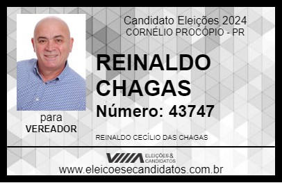 Candidato REINALDO CHAGAS 2024 - CORNÉLIO PROCÓPIO - Eleições